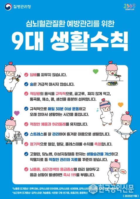 심뇌혈관질환 예방관리를 위한 9대 생활수칙