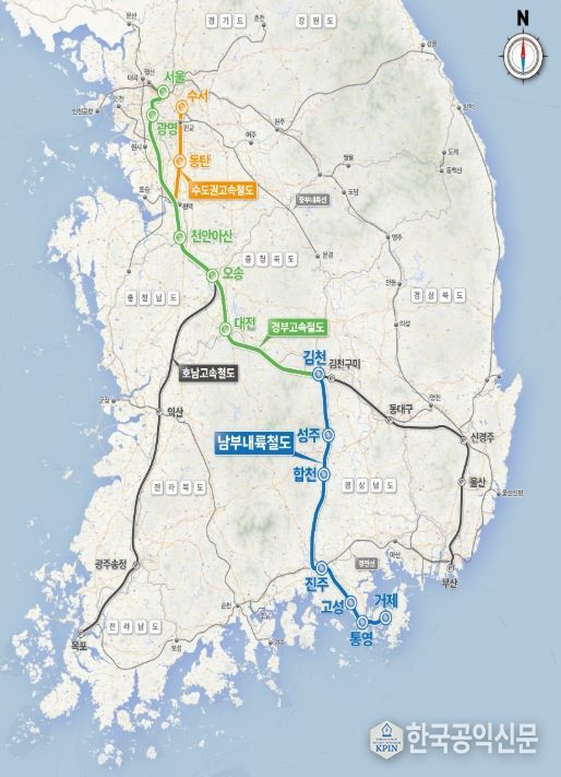 남부내륙철도 노선도